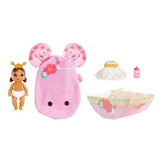 Baby Born Surprise Small Dolls Series 7 4" - Unwrap Surprise Collectible Baby Doll with 3 Water Surprises, Garden-Themed Outfit, Color Change Diaper, Mouse Carrying Pouch, Age 3+