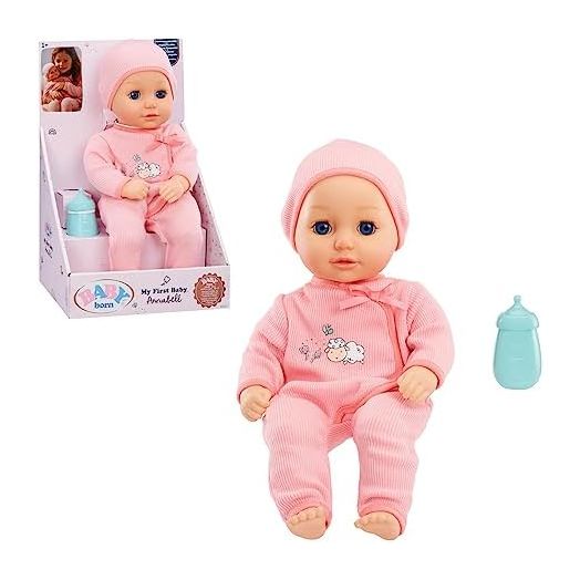 Baby Born My First Baby Doll Annabell - Blue Eyes: Realistic Soft-Bodied Baby Doll for Kids Ages 1 & Up, Eyes Open & Close, Baby Doll with Bottle