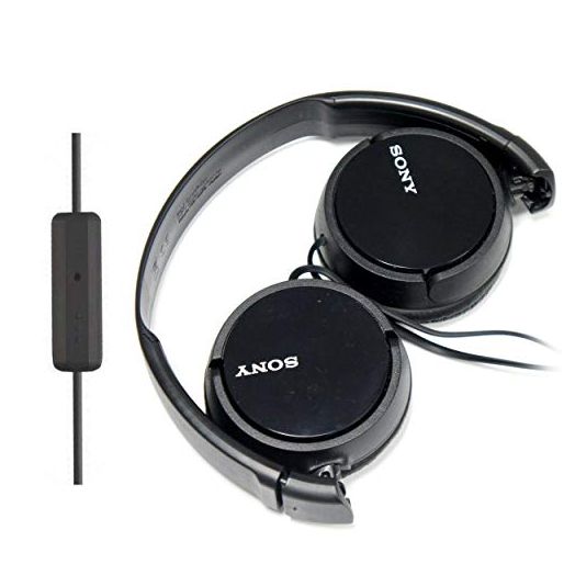 SONY Over Ear Best Stereo Extra Bass Portable Headphones Headset for Apple iPhone iPod/Samsung Galaxy / mp3 Player / 3.5mm Jack Plug Cell Phone with Mic (black)