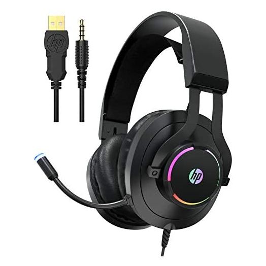 HP Gaming Xbox One Headset with Mic, Gaming Headphones for PS4, PC, Laptop, Nintendo Switch with Noise Cancelling Microphone, Wired Over Ear Head Set with LED Lights