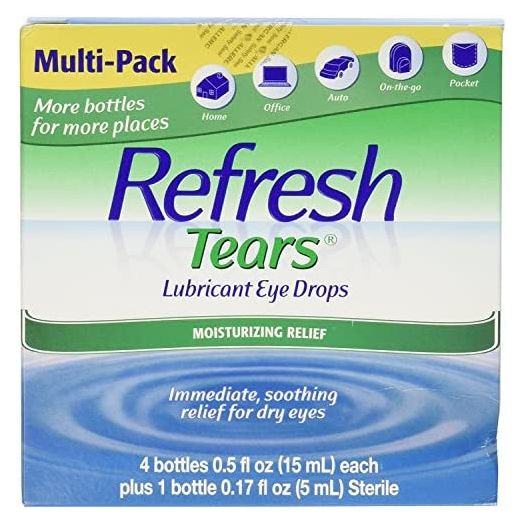 Refresh Tears Eye Drop Lubricant 4 x 15ml Bottles + 1 Bonus 5ml Bottle