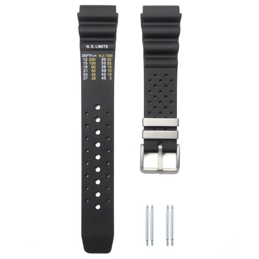 20mm MOD Black Soft Rubber Watch Band Strap Compatible with Citizen Hyper Aqualand Duplex Promaster watches