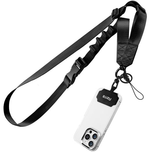 Azrra Adjustable Crossbody Phone Lanyard: Universal Crossbody Phone Strap Adjustable Cell Phone Lanyard for iPhone Samsung [Black]