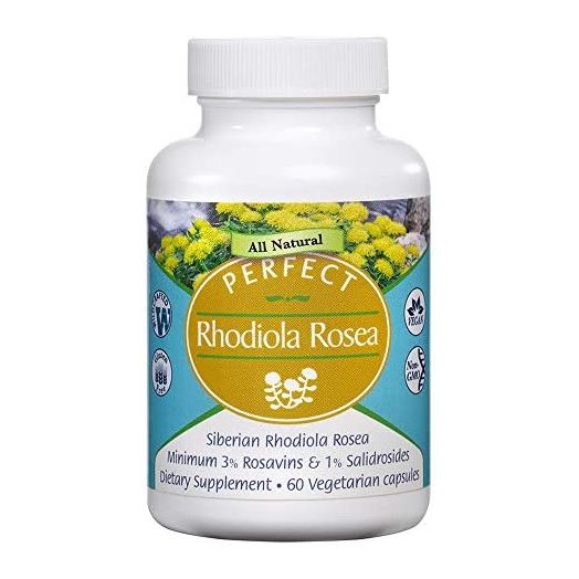 Perfect Rhodiola Rosea, for Better Focus, Energy, and Stress Relief, Optimal 3% Rosavins to 1% Salidroside Ratio, a Natural Adaptogen ~60 Vegetable Capsules