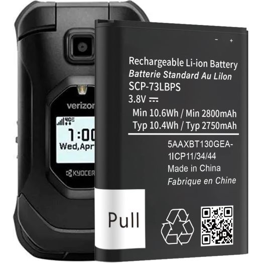 SCP-73LBPS Battery,High Capacity Battery for Kyocera DuraXV Extreme E4810 Verizon Flip Phone Battery Replacement 2800mAh 3.8V/10.6Wh