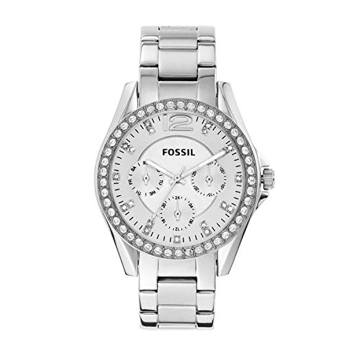 Fossil Riley Women's Watch with Crystal Accents and Stainless Steel Bracelet Band