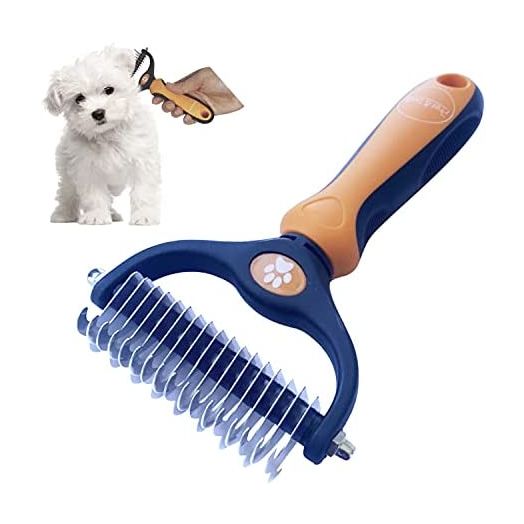 Pret & Lively Pet hair Dematting Tool, Tough Mats and Tangles, Undercoat Rake Comb, Dogs, Cats, Rabbits, & All Hairy Pets, Holiday Gift, Professional Grooming Brush For Deshedding, Extra Wide