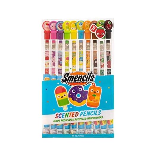 Smencils, Scented Graphite HB #2 Pencils made from Recycled Newspapers, 10 Count, School Supplies