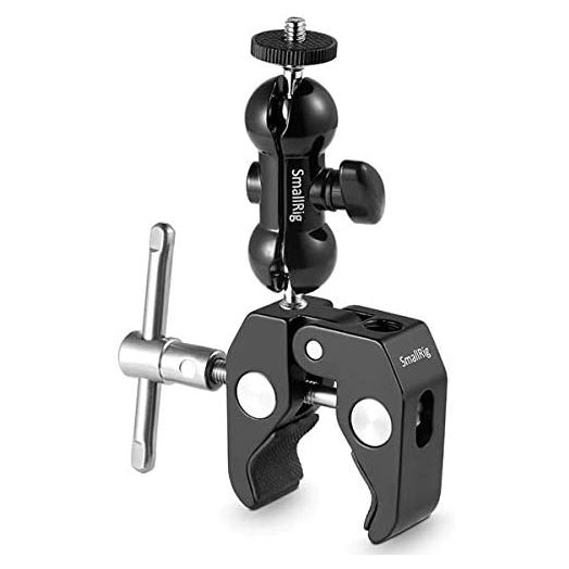 SmallRig Super Camera Clamp Mount, Double Ball Head Adapter, Fence Desk Table Mount for Ronin-M/Insta360/Gopro, Ball Head - 1138