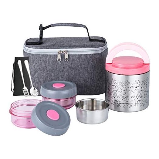 Lille Home Lunch Box Set, An Vacuum Insulated Bento/Snack Box Keeping Food Warm