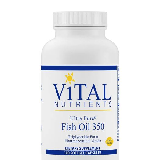 Vital Nutrients Ultra Pure Fish Oil 350, Lemon Flavor - 100 Softgel Capsules