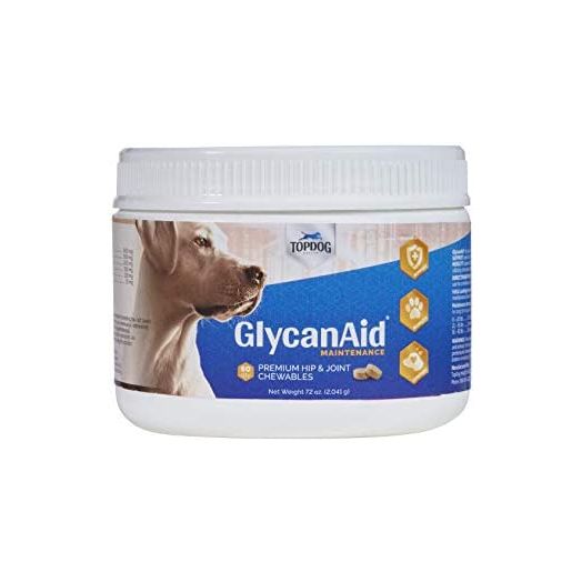 TopDog Health - GlycanAid Maintenance Joint Supplement for Dogs (60 Chewable Tablets) - Made in USA & with USA Ingredients - Glucosamine HCL - Chondroitin Sulfate - MSM - Cetyl-M - Vitamin C