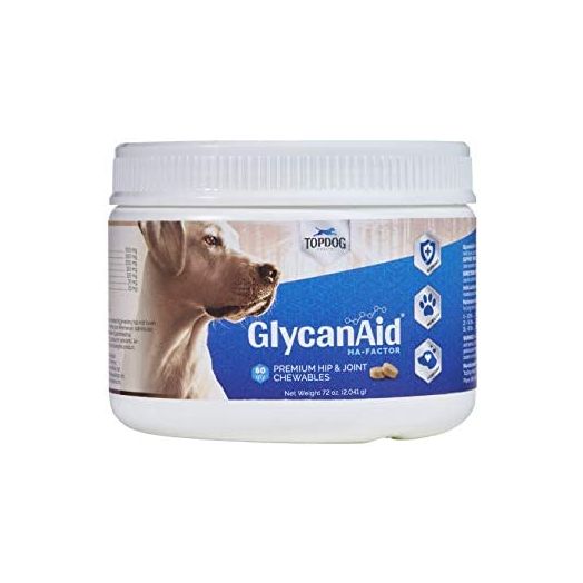 Topdog Health - Glycanaid HA Glucosamine for Dogs Hip and Joint Supplement - Dog Joint Chews Made in USA - Hyaluronic Acid Dog Hip & Joint Care - Dog Joint Pain Relief with Cetyl M for Dogs