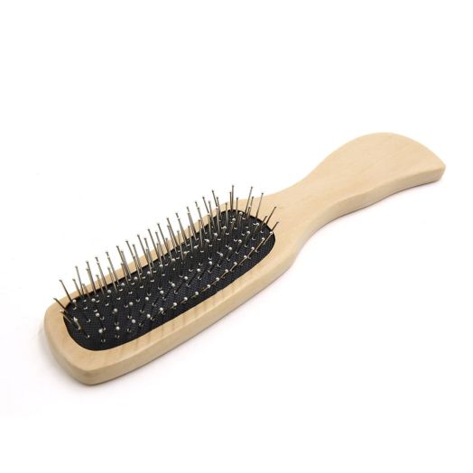 Stainless Steel Pin Cushion Bristle Wig Hair Brush Hairbrush Comb