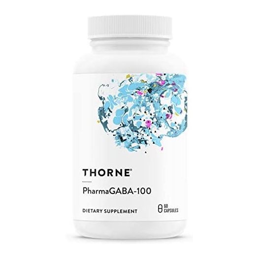 Thorne PharmaGABA-100 - GABA Supplement - 100mg Natural Source Gamma-Aminobutyric Acid - Support a Calm State of Mind and Restful Sleep - 60 Capsules