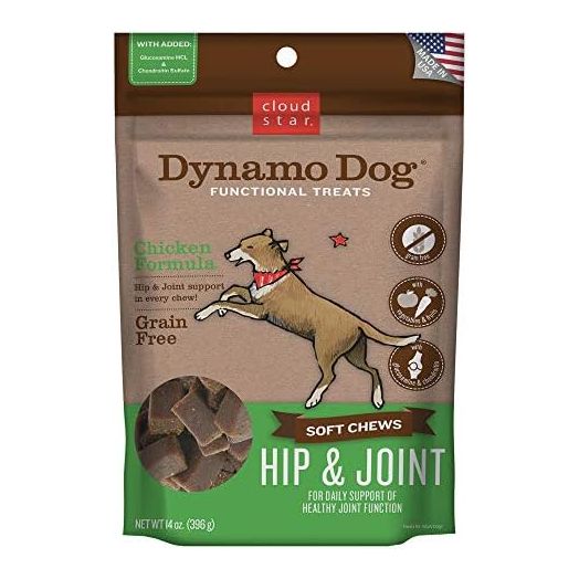 Cloud Star Dynamo Dog Hip & Joint Soft Chew Treats Chicken Formula - Grain Free - 14 oz (20132)