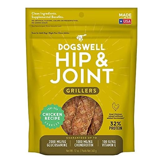 Dogswell Grain-Free Hip and Joint Chicken Grillers for Dogs, 12 Oz, Model: 842185