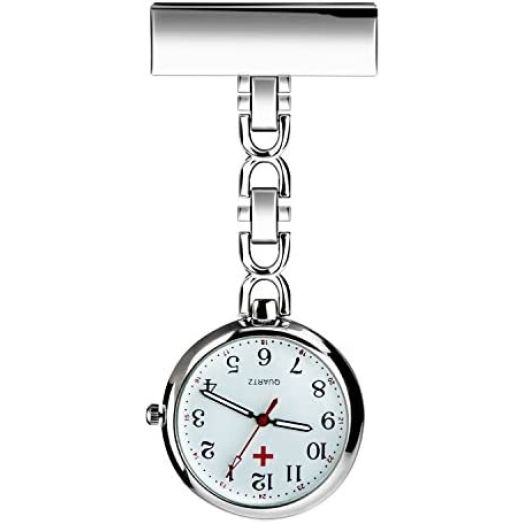 WIOR Nurse Lapel Pin Watch Hanging Medical Doctor Pocket Watch Quartz Movement Nurses Watch for Graduation Xmas Birthday Mothers Day