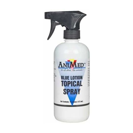 AniMed Blue Lotion Topical Antiseptic for Horses Dogs Cats Cows Sheep and Goats, 16-Ounce