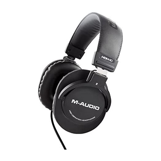 M-Audio HDH40 – Over Ear Headphones with Closed Back Design, Flexible Headband and 2.7m Cable for Studio Monitoring, Podcasting and Recording, Black