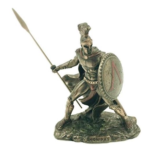Veronese Design 4 Inch Miniature Greek Spartan Warrior Leonidas Cold Cast Resin Bronze Finish Figurine Educational Collectible