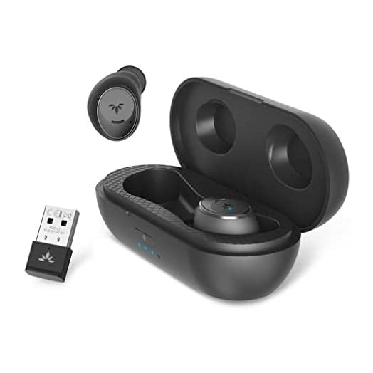 Avantree Ace 130T - Wireless Earbuds for PC Laptop Computer with USB Adapter, Bluetooth 5.2, Noise Cancelling Mic for Clear Calls, Connecting with Phones for Music, aptX Adaptive, 36Hrs