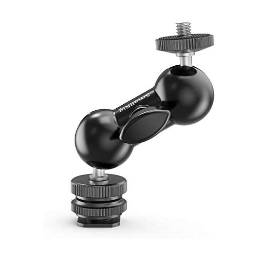 SmallRig Cool Ballhead, Multi-Function Double Ball Dead Adapter with Shoe Mount & 1/4" Screw for Monitors Led Light Microphone - 1135