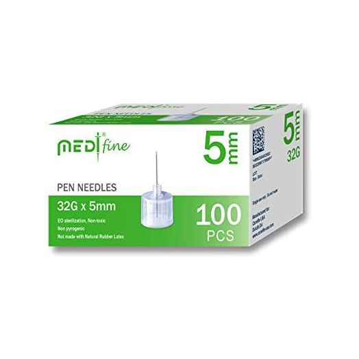 MedtFine Insulin Pen Needles 32G 5mm (3/16") 100 Pieces