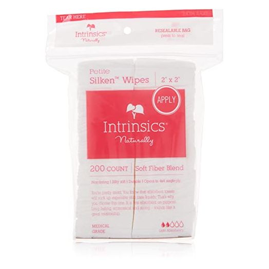 Intrinsics 407300 Petite Silken Wipes - 2"x2", 4-ply Blend of Soft Fibers, 200 Count