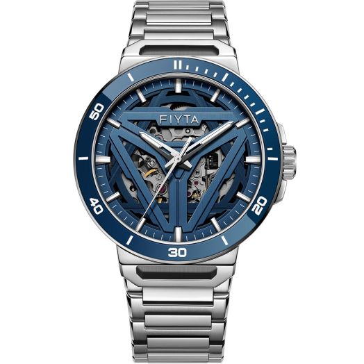 FIYTA Men's Classic Sport 3-Hand Watch, Stainless Steel Automatic Watch for Men, Synthetic Sapphire Crystal, Luminous, 100M Water Resistant, 42mm