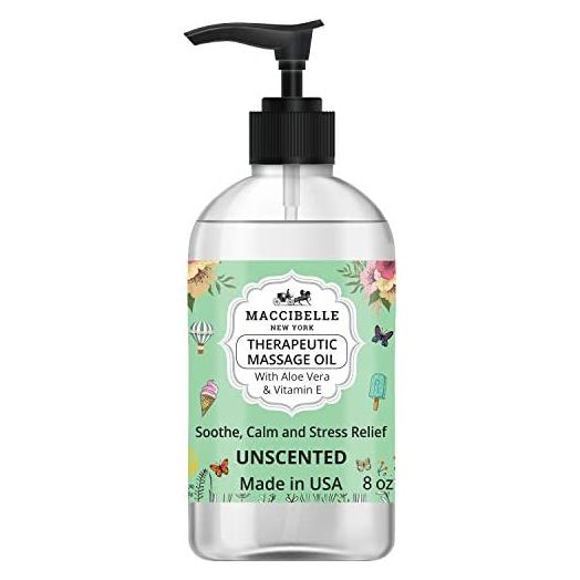 Maccibelle Unscented Natural Sensual Massage Oil for Couples with Vitamin E and Aloe Vera
