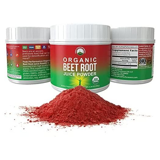 Peak Performance Organic Beet Root Powder, Nitric Oxide Boosting Beetroot Supplement