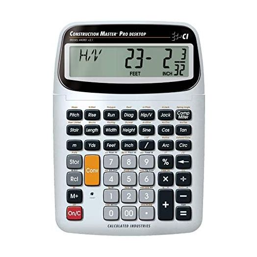 Calculated Industries 44080 Construction Master Pro-Desktop Advanced Construction Math Feet-Inch-Fraction Calculator with Trig Tool for Architects, Estimators, Contractors, Builders and Remodelers