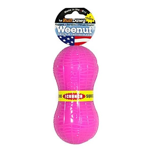 Ruff Dawg Wee-Nut Crunch Rubber Dog Toy Assorted Neon Colors
