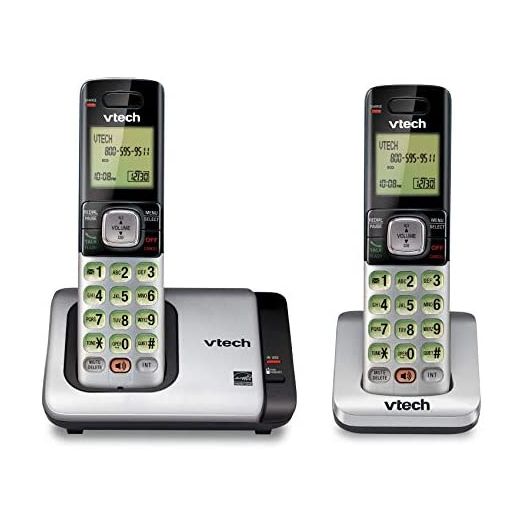 VTech CS6719-2 2-Handset Expandable Cordless Phone with Caller ID/Call Waiting, Handset Intercom & Backlit Display/Keypad, Silver