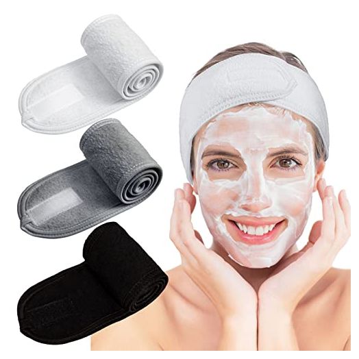 Whaline Spa Facial Headband Make Up Wrap Head Terry Cloth Headband Adjustable Towel