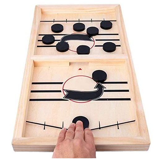 HELLO PAPAYA Fast Sling Puck Game, Wooden Hockey Game Sling Puck.Desktop Battle Wooden Hockey Table Game