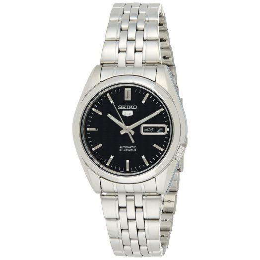 Seiko Men's SNK361 Stainless Steel Analog with Black Dial Watch