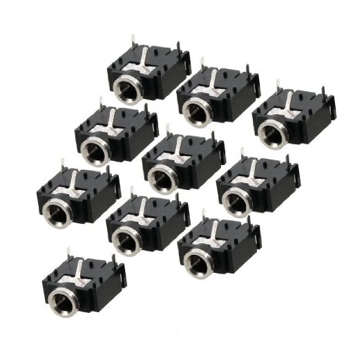 uxcell a12062600ux0366 10 Pcs 3 Pin PCB Mount Female 3.5mm Stereo Jack Socket Connector (Pack of 10)