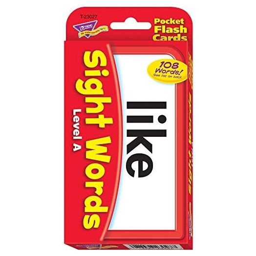 Trend Enterprises: Sight Words Level A Pocket Flash Cards, Great for Skill Building and Test Prep, 56 Two-Sided Cards Included, 108 Commonly-Used Words, for Ages 4 and Up