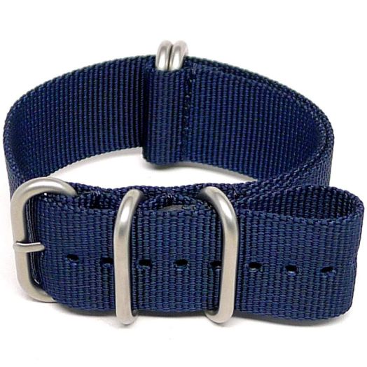 Da Luca Ballistic Nylon Military Watch Strap - Navy (Matte Buckle) : 22mm