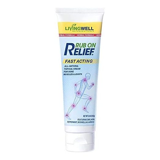 Rub on Relief Fast Acting Pain and Ache Relief Natural Cream for Muscles, Neck, Back, Joints, Knees and Shoulder Pain Relief