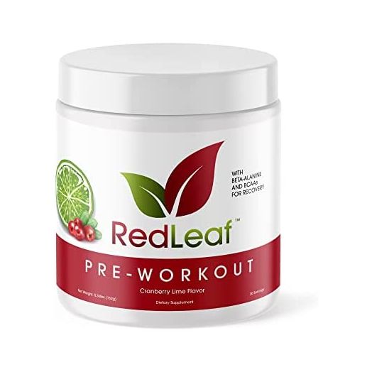 Red Leaf Pre Workout Energizer Powder with BCAA's, Beta-Alanine, Amino Acids