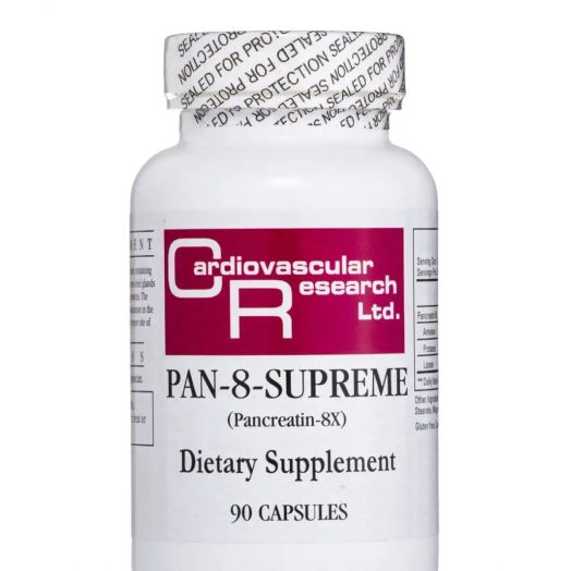 Ecological Formulas Pan 8 Supreme (8X Porcine Pancreatin with Glycerine) - 90 Capsules