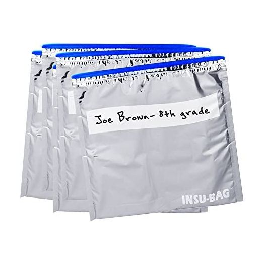 Foil Thermal Sandwich Bags - 5 Pack - Reusable Insulated Bag - Keeps Snacks and Lunch Cool and Fresh - Easy Closure - Waterproof | Silver Color