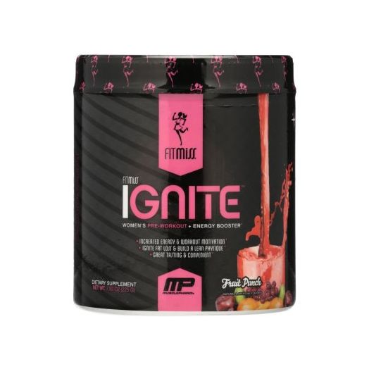 FitMiss Ignite Women's Pre Workout + Energy Booster Powder, Fruit Punch, 30 Servings