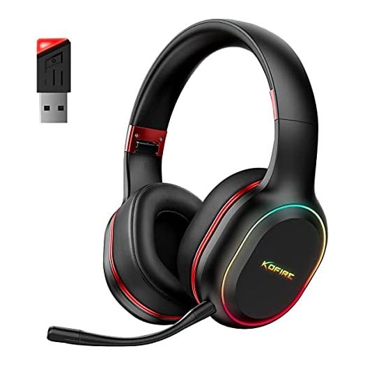 2.4GHz Wireless Gaming Headset for PS5, PS4, PC, Nintendo Switch, Dynamic EQ Ultra-Low Latency Bluetooth Gaming Headphones for Phone, 30H Playtime with Detachable Mic, 3.5MM Wired Mode for Xbox Series