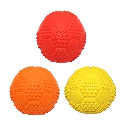 Dog Squeaky Toys, Non-Toxic Rubber Dog Play Balls Interactive and Training Dog Chew Toy for Puppy Small Medium Pet Dogs (7cm/2.75in Pack of 3)