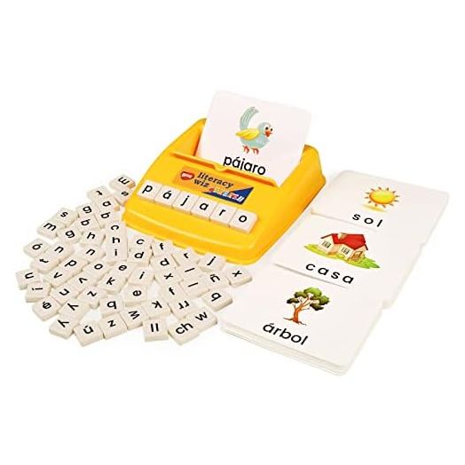 BOHS Spanish Literacy Wiz Spelling Game - Espanol Lower Case 60 Flash Cards - Preschool Language Learning Educational Toys