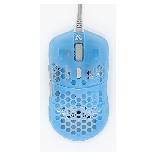 G-wolves Hati HTS (Small) ACE Wired Gaming Mouse Ultra Lightweight Honeycomb Design - PAW3389 Sensor - 50 to 16,000 CPI - 45±2Gram(~1.3 oz) - TTC Gold Encoder - ( Small-Wired-Transparent Blue )